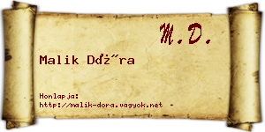 Malik Dóra névjegykártya